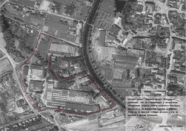 Sochorův dvůr DKnL Zálabí Ortofoto 1950